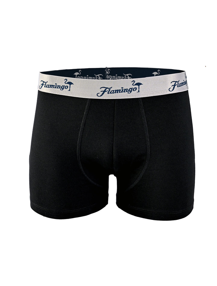 3 pack bóxer Cloud Flamingo negro de algodón Pima Peruano, vista frontal - Ropa Flamingo