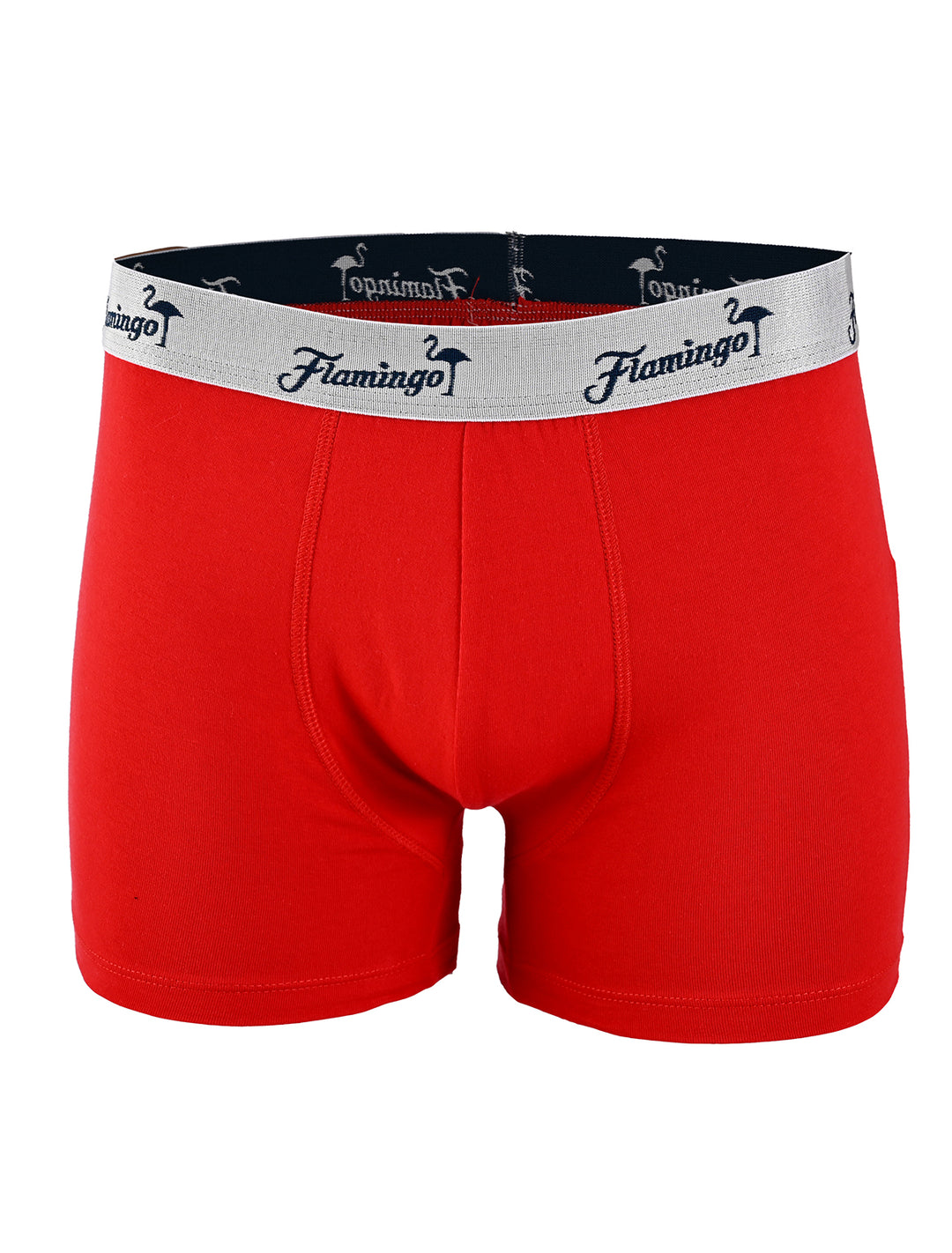 Bóxer Cloud Flamingo rojo de algodón Pima Peruano, vista frontal - Ropa Flamingo