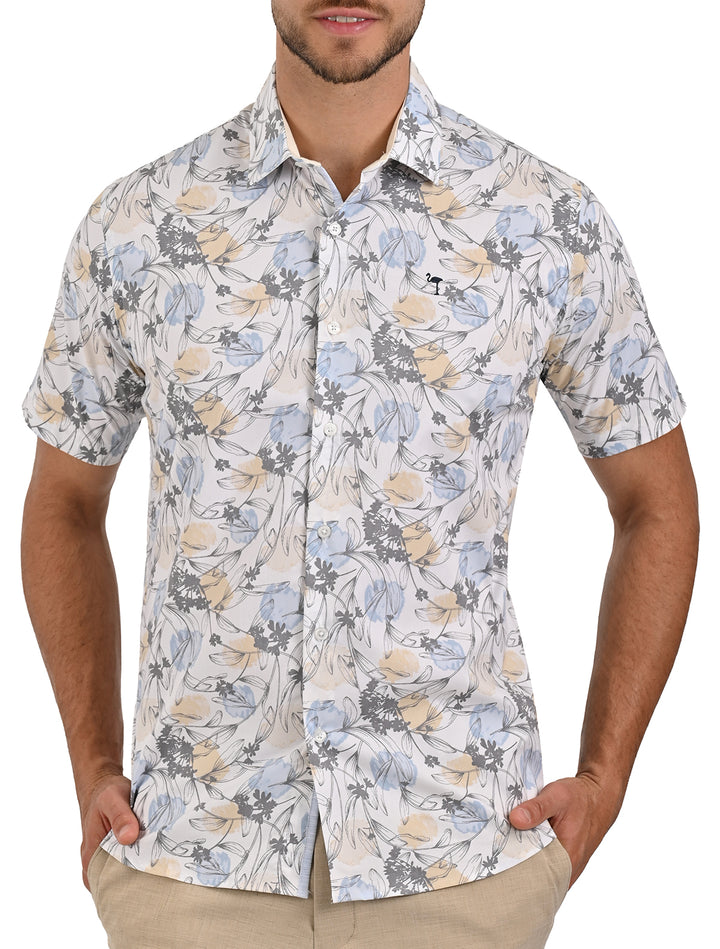 Camisa Casual Flamingo en Manga Corta