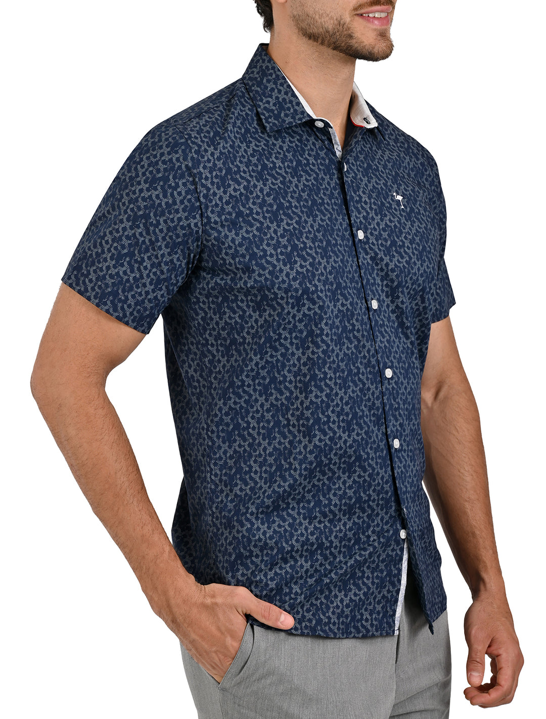 Camisa Casual Flamingo en Manga Corta
