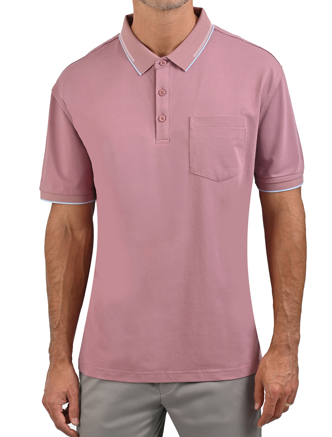 Polo Flamingo Linier Sorona azul oscuro para hombre, vista frontal - Ropa Flamingo
