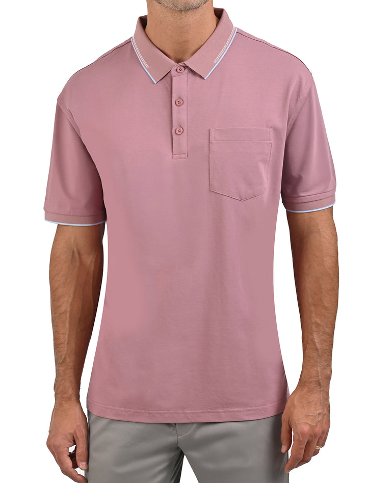 Polo Flamingo Linier Sorona azul oscuro para hombre, vista frontal - Ropa Flamingo
