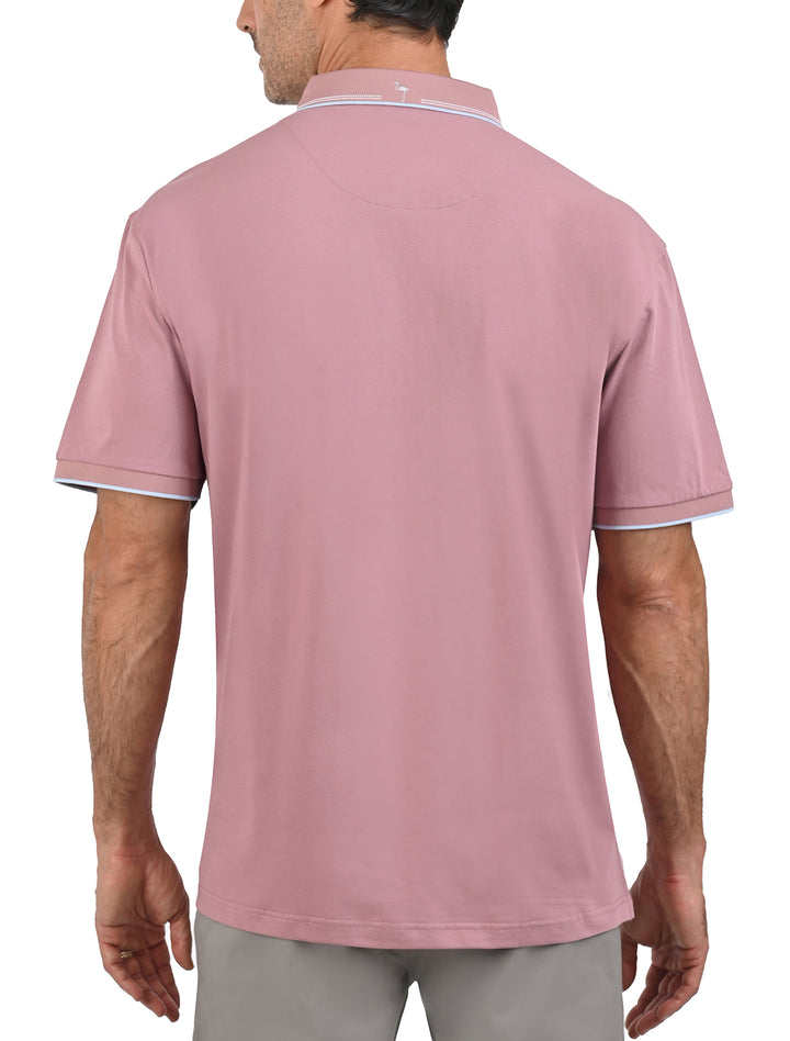 Vista lateral de polo Flamingo Linier Sorona azul oscuro para hombre - Ropa Flamingo
